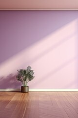 a floor in an empty room with the mauve wall