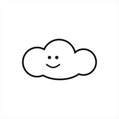 cloud icon with modern style and line art style