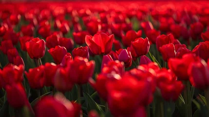 Poster a field of red tulips © Mihaela