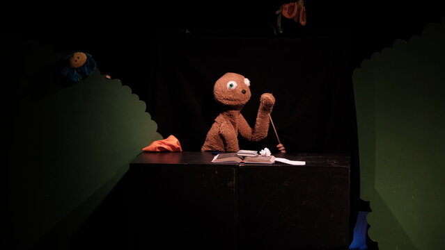 puppet show prepared for children on the theater stage