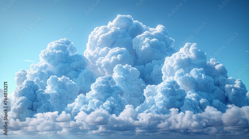 Poster isolated blue clouds on a transparent background. realistic clouds in 3d. modern illustration in eps