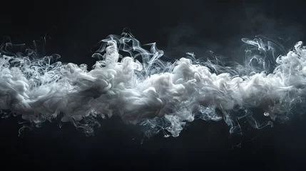 Fotobehang Black background with white smoke © Zaleman