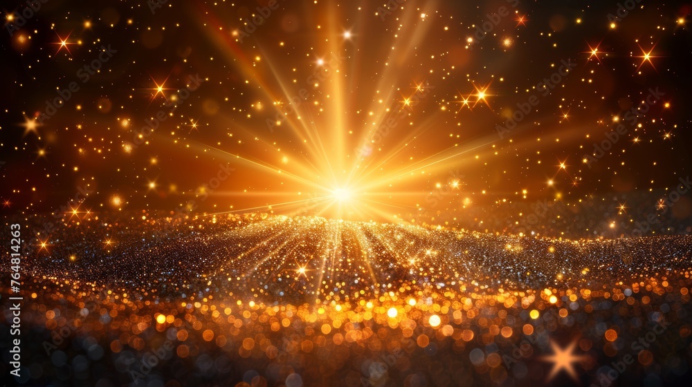 Poster modern illustration of a starburst with sparkles on a transparent background.