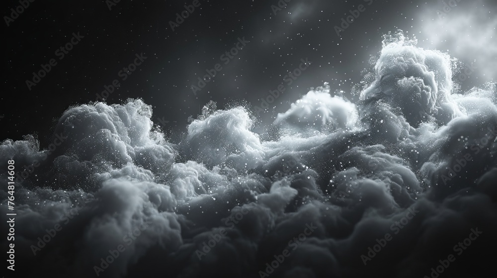 Poster flowing clouds, blizzards, and whirlwinds on transparent background. smoke and fog effects. dynamic 