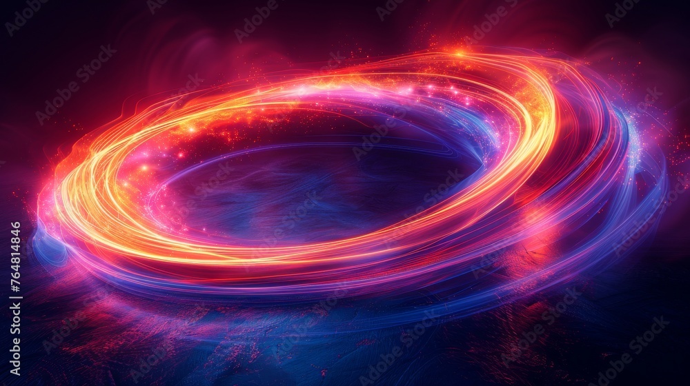 Fototapete luminescent rings at slow shutter speed. abstract lights at motion exposure. isolated on transparent