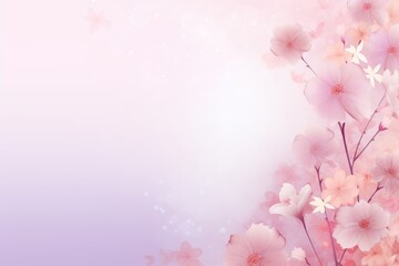 Spring flowers on a lilac background. Design for a banner, cover, decoration, poster. 