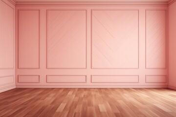 a floor in an empty room with the pink wall