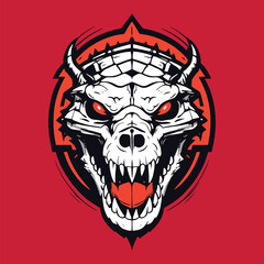 alligator skull head vector editable