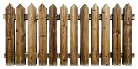 Antique Wooden Fence, Isolated Cutout