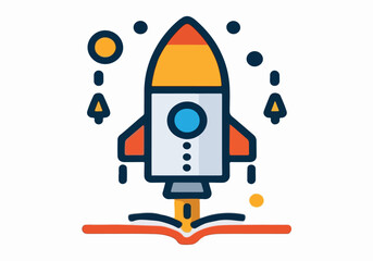 BlastOff Triumph. Illustrative Icon Design Symbolizing Spirit and Success.