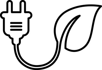 Linear icon of green energy as renewable energy concept