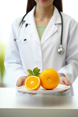  nutritionist or healthcare professional providing information about the benefits of Vitamin C in a consultation setting сreated with Generative Ai