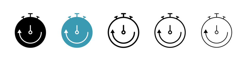Ramadan Fasting Time Management Icons. Fasting Period Countdown and Duration Symbols