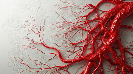 3D Illustration of Blood Vessels inside Human Body. Medical Background Reference - obrazy, fototapety, plakaty