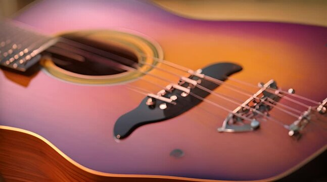 acoustic guitar and colorful musical notes