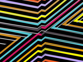 Abstract Background of Colorful Lines. Geometric Digital Art. Modern wallpaper.