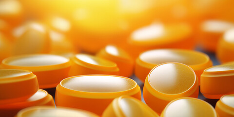 an image of Vitamin C tablets or capsules in a close-up view сreated with Generative Ai