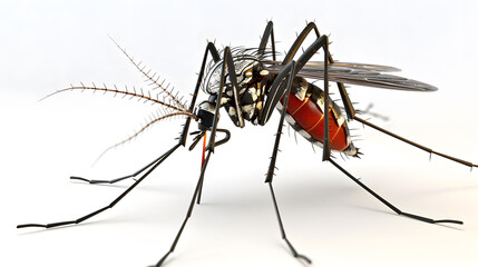 Mosquito Close-Up View Highlighting Its Anatomy and Structural Details