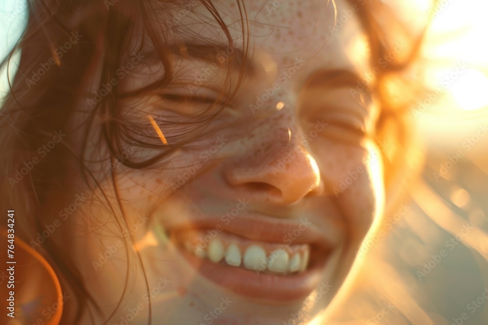 Fototapete Smooth blurred warm-toned background with radiant light creating a soft transition gradient
