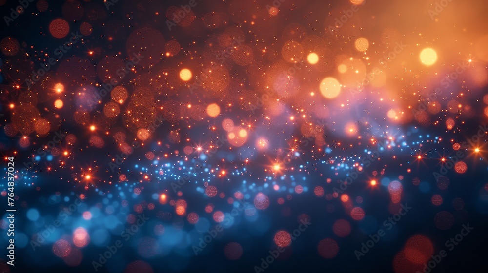 Poster copy space with fireworks at new year's eve and bokeh. abstract background holiday.