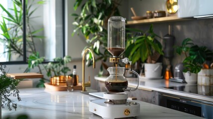 A minimalist coffee lover's dream, featuring a sleek, 