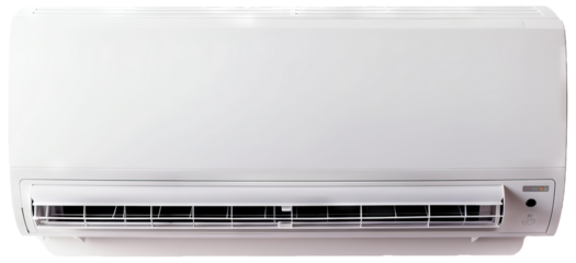 Air conditioner in frontal view with transparency