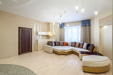 standard interior apartment. living room with sofa