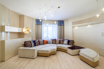 standard interior apartment. living room with sofa