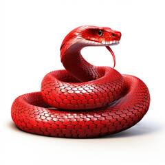 Obraz premium red snake clipart on a white background сreated with Generative Ai
