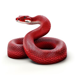 Fototapeta premium red snake clipart on a white background сreated with Generative Ai