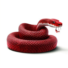 Obraz premium red snake clipart on a white background сreated with Generative Ai