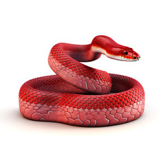 red snake clipart on a white background сreated with Generative Ai - obrazy, fototapety, plakaty