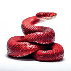 Obraz premium red snake clipart on a white background сreated with Generative Ai