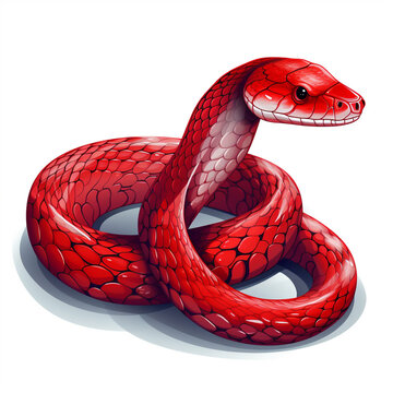 recommend clip art: red snake clipart on a white background сreated with Generative Ai