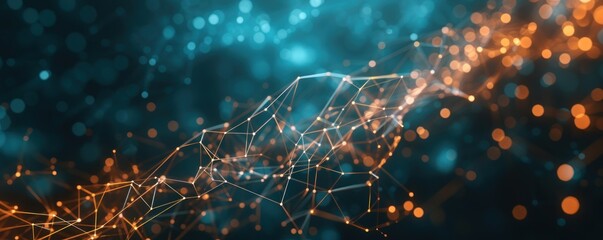 data technology concept. Digital abstract design wide banner shape