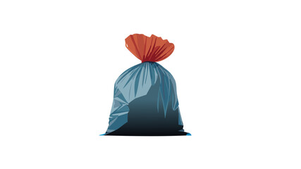 illustrazione vettoriale di sacco in plastica per i rifiuti - obrazy, fototapety, plakaty