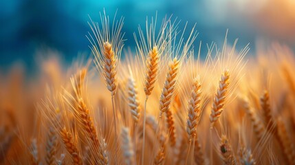 Fototapeta premium wheat field under sunset light
