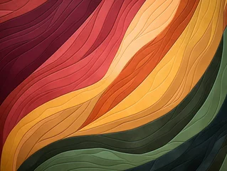 Poster an abstract quilt made of maroon and green colors, in the style of naturalistic landscape backgrounds © Lenhard