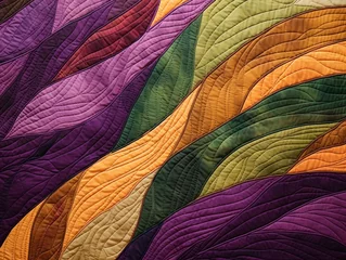 Tafelkleed an abstract quilt made of purple and green colors, in the style of naturalistic landscape backgrounds © Lenhard