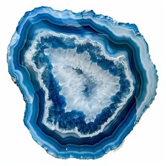 Slice of blue agate stone texture, eye-catching composition