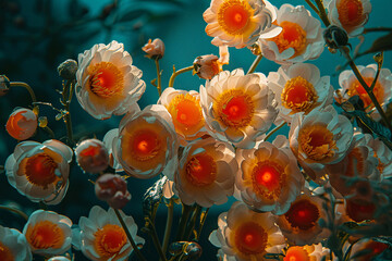a group of flowers where all of their flowers are actually fried eggs