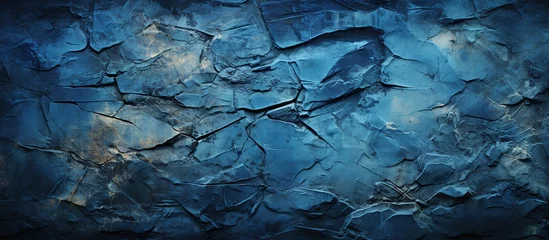 Fotobehang Beautiful Abstract Grunge Decorative Navy Blue Dark Stucco Wall Background. Art Rough Stylized Texture © nahij