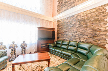 standard interior apartment. living room with sofa