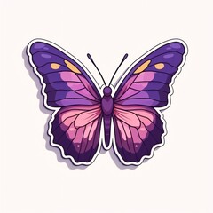 Butterfly isolated on white background. Hand drawn vector illustration.