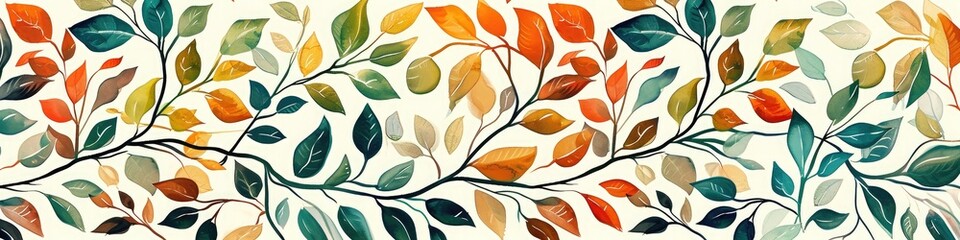 Obraz premium an abstract floral vine pattern, seamlessly merging various colors to create a visually stunning and harmonious composition.