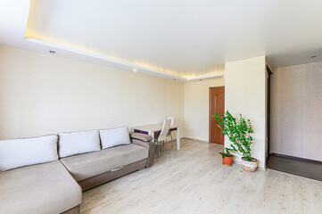 standard interior apartment. living room with sofa