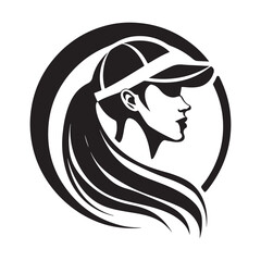 Female In Baseball Cap Images, design, art, logo on white background 