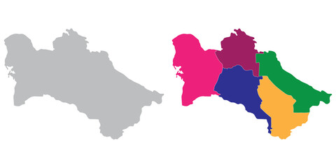 Turkmenistan map. Map of Turkmenistan in set