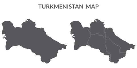 Turkmenistan map. Map of Turkmenistan in grey set