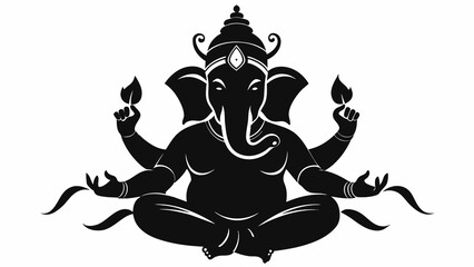 Ganesh Silhouette: Bold Black Iconic Design